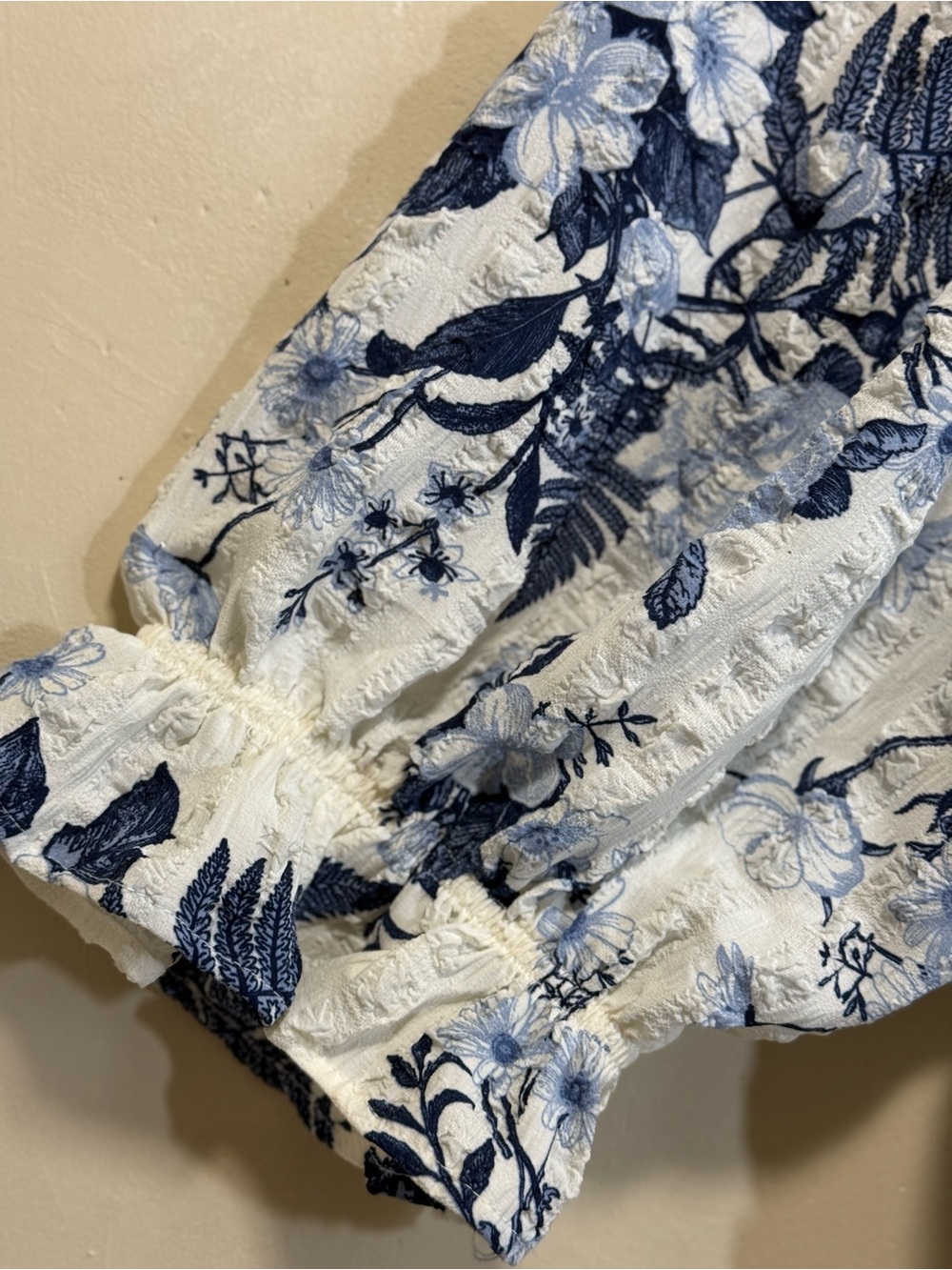 Wallpapher Blue Floral Tiered Smocked Midi Maxi Dress Women Sz L NWT - Picture 6 of 12